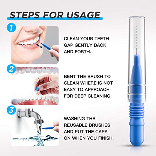 RAZOKO Interdental Brush, Flossing Head,Easy Use Tooth Cleaning Tool (88 Count)(2.5mm/3mm)