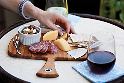 Ironwood Gourmet Round Provencale Paddle Round, Acacia Wood 0.5 x 12 x 16 inches