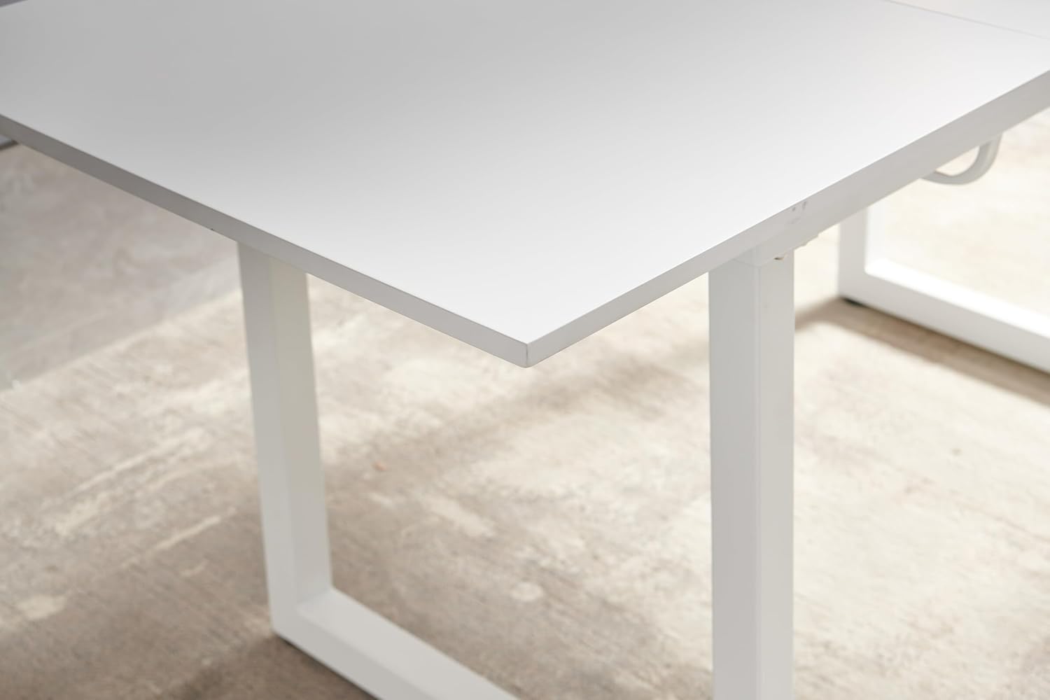 1+4, 5-Piece Dining Set, Mid-Century Brown Dining Table with Metal Legs and MDF Top, Seats 4-6 People