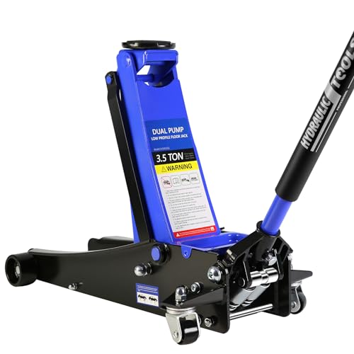 3 Ton Floor Jack, Hydraulic Low Profile Quick Rise Floor Jack with Dual Pump Pistons, Heavy Duty Steel Service Jack Hydraulic Car Jack, 6000 lbs Capacity, Lifting Range 3.3