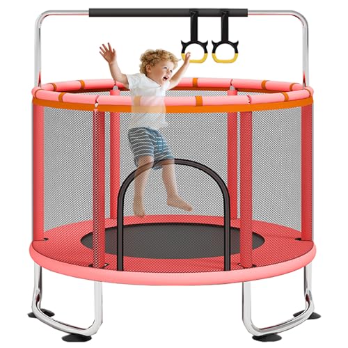 60'' Trampoline for Kids, 5FT Recreational Trampoline, Mini Baby Toddler Small Trampoline, Indoor/Outdoor Kids & Adults Trampoline with Enclosure Net for Boys Girls Christmas Birthday Gifts