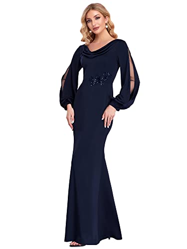 Ever-Pretty Womens Elegant Long Sleeve Mermaid Floor Length Mother of Bride Dress 70131