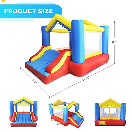 YARD Bounce House Inflatable Bounce House with Slide 12 ft x 9 ft x 8 ft H, Jumping Bouncing House Jump Slide Dunk Playhouse with Air