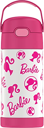 THERMOS FUNTAINER 12 Ounce Stainless Steel Vacuum Insulated Kids Straw Bottle, Space