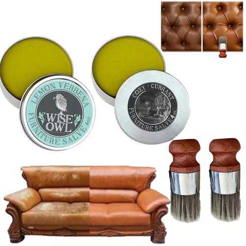 Wise Owl Furniture Salve and Brush, Generallye Leather Repair Salve, Evergloss Furniture Salve, Furniture Salve for Leather, Protect Care Your Leather Pieces and Wood Furniture (1)