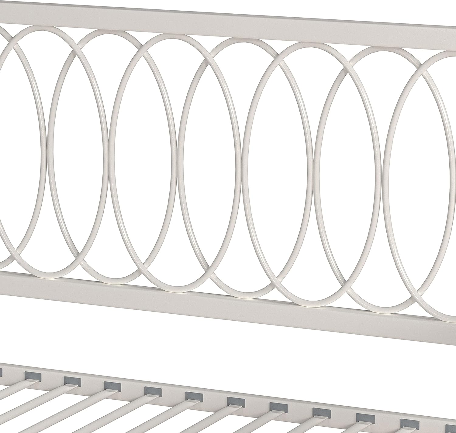 Hillsdale Metal Geometric Interlocking Ring Design Twin Daybed with Trundle, White, 2604-100