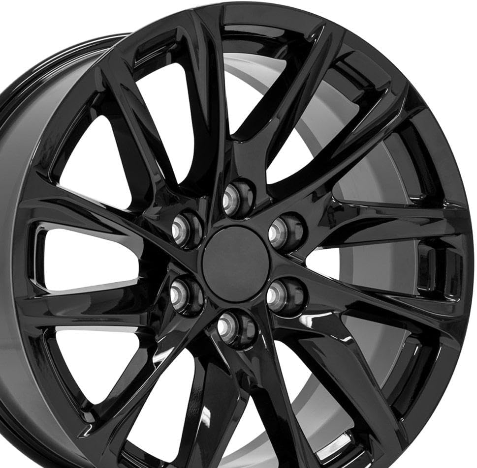 OE Wheels LLC 20 inch Rims Fits Silverado Suburban Tahoe Sierra Yukon Escalade 6x139.7 CA90 20x9 Black SET