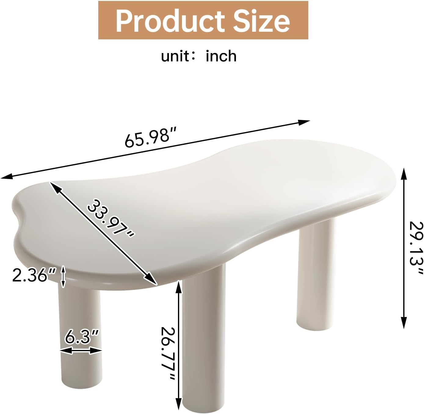 Modern Home Office Desk White Computer Desk Study Table Simple Console Table with 3 Legs Large Gaming Desk for Study Room Iregular