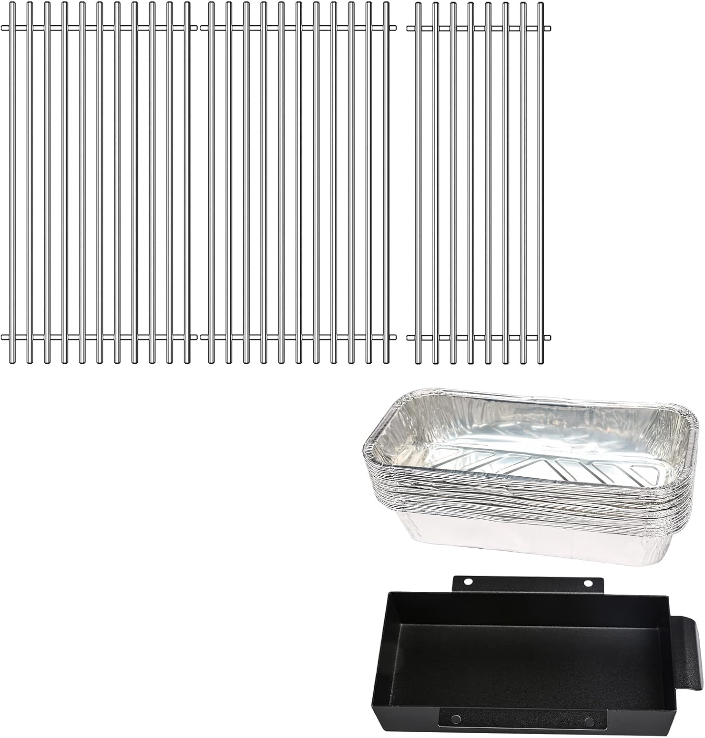 Uniflasy Stainless Steel Cooking Grates and Catch Pan for Charbroil 463377017, 463347017, 463376018P2, 463376117, 463377117, 463673617 4 Burner 475 Cart Liquid Propane Gas Grill, 5 Burner 463347519