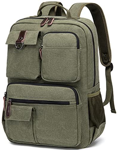 CAMTOP School Backpack Vintage Canvas Laptop Backpacks Men Women Rucksack Bookbags