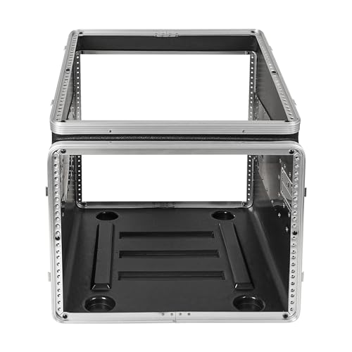 Sound Town Lightweight and Compact 10U ATA ABS Rack Case, with Slant Mixer Top, Casters, 24.5