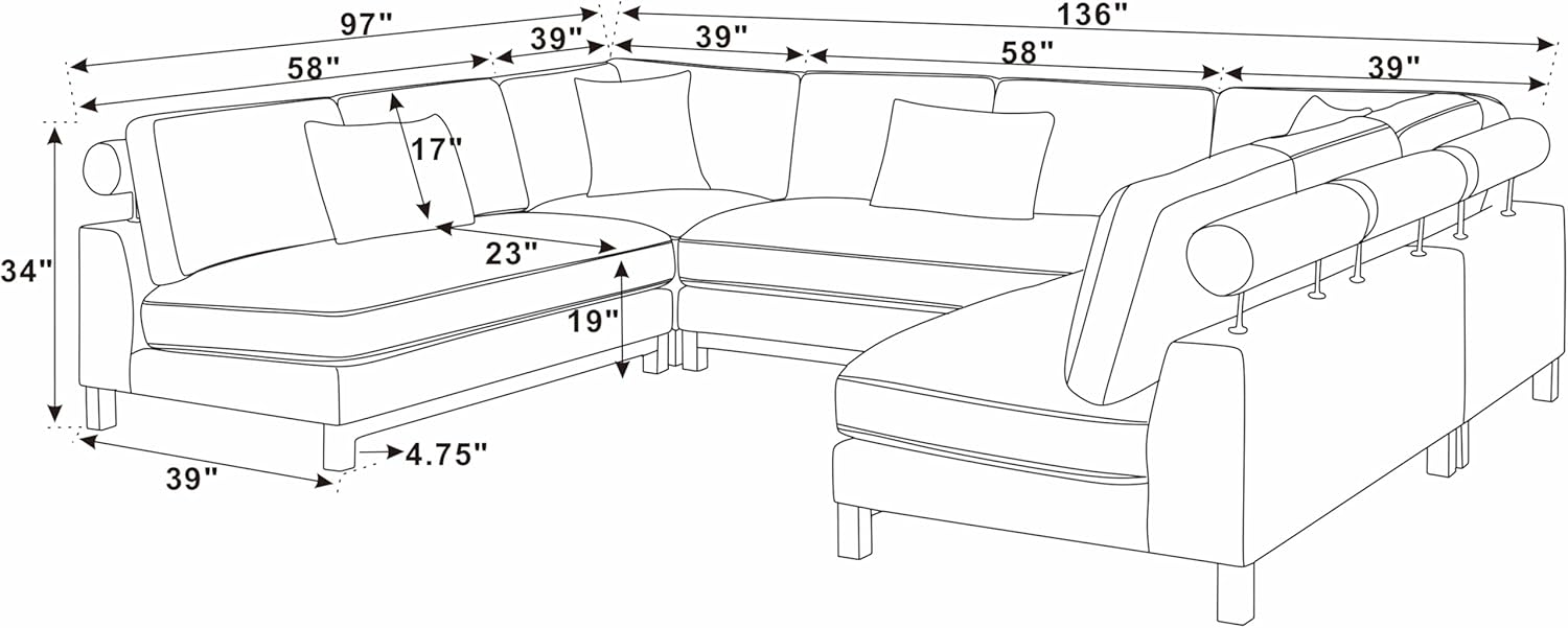 Modular Sectional, Dark Gray