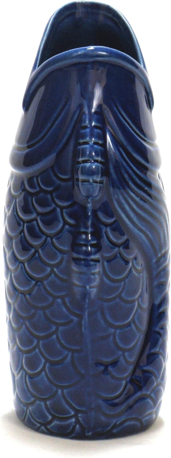 Blue Ceramic Fish Cocktail Tiki Mug