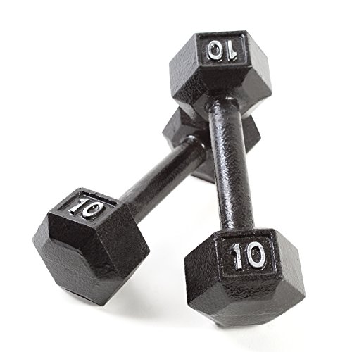 CAP Barbell Black Cast Iron Hex Dumbbell | 5-120 LBs | Single or Pair