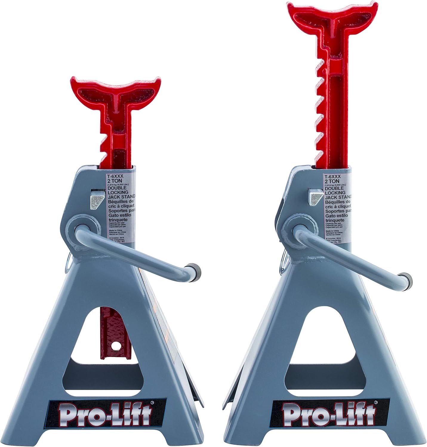 Pro-LifT T-6902D Double Pin Jack Stand - 2 Ton, 1 Pack , Gray