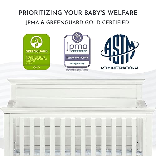 Evolur Waverly 5-in-1 Full Panel Convertible Crib in Rustic Grey, Greenguard Gold Certified , 58.75x31.25x46.5 Inch (Pack of 1)