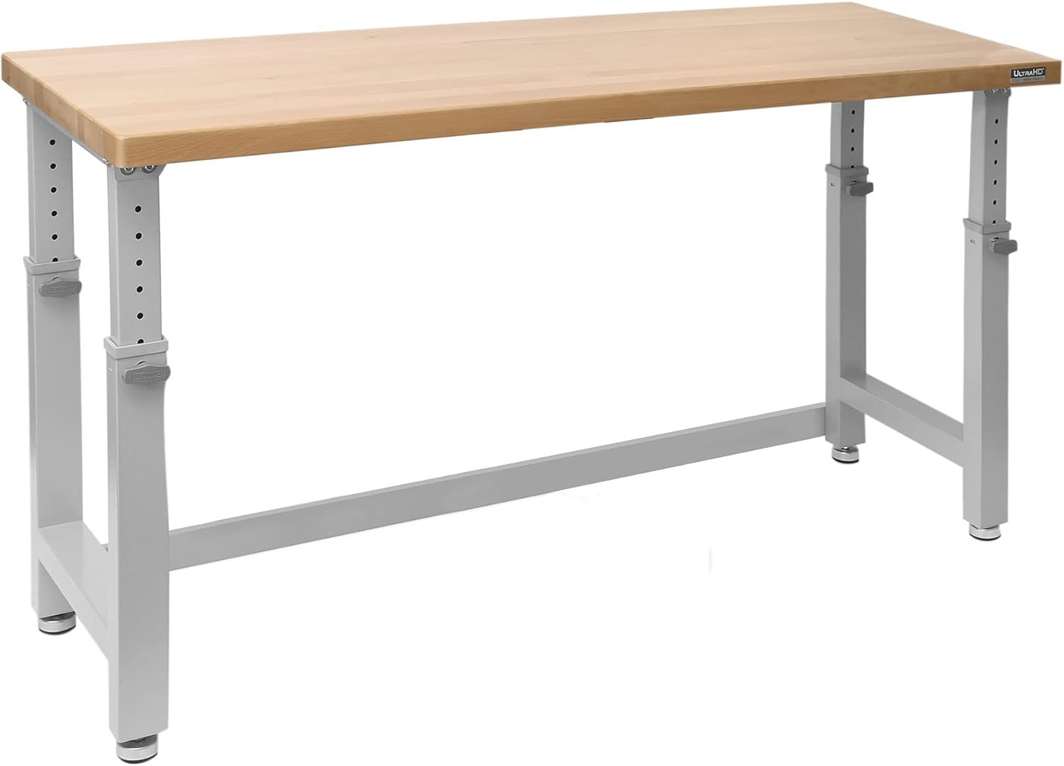 Seville Classics Heavy-Duty Wood Top Workbench Height Adjustable Desk, 72