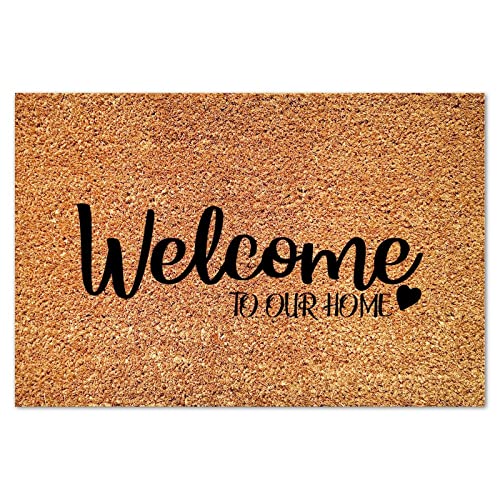 Welcome to My She Shed Coir Doormat Family Quote Door Mats Farmhouse Natural Fibers Non Slip Front Door Mat for Outside Porch Entrance Farmhouse New Home Gift 16x24in