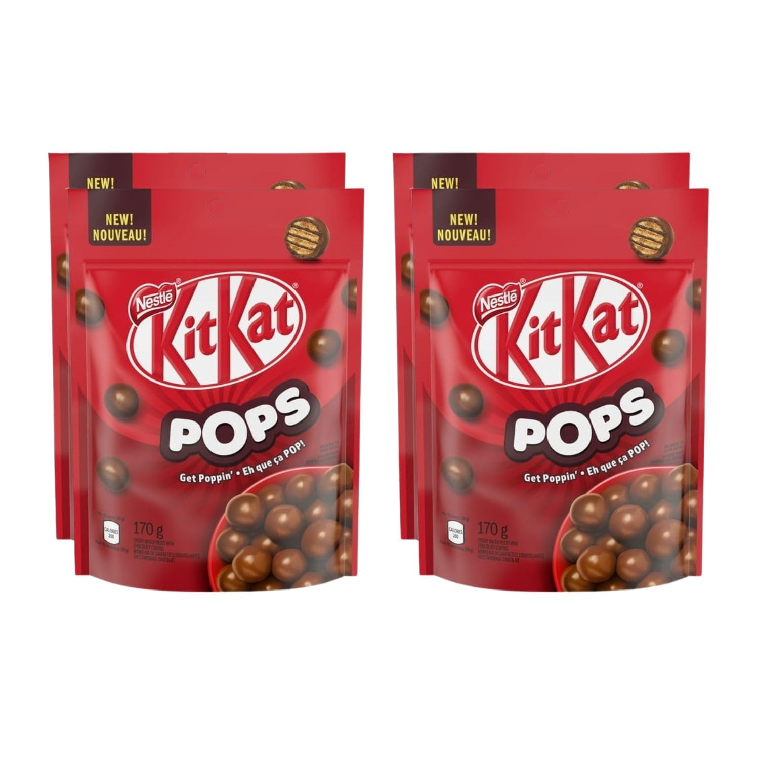 Generic KIT-KAT POPS Milk Chocolatey Snacks Pouch, 170 g/6 oz (Pack of 4) Shipped from Canada, Mini
