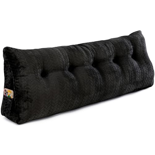 Large Bolster Triangular Headboard Pillow + A Neck Roll Pillow Large Reading Pillow Bed Wedge Pillow for Headboard Backrest Positioning Support Queen King with Removable Cover