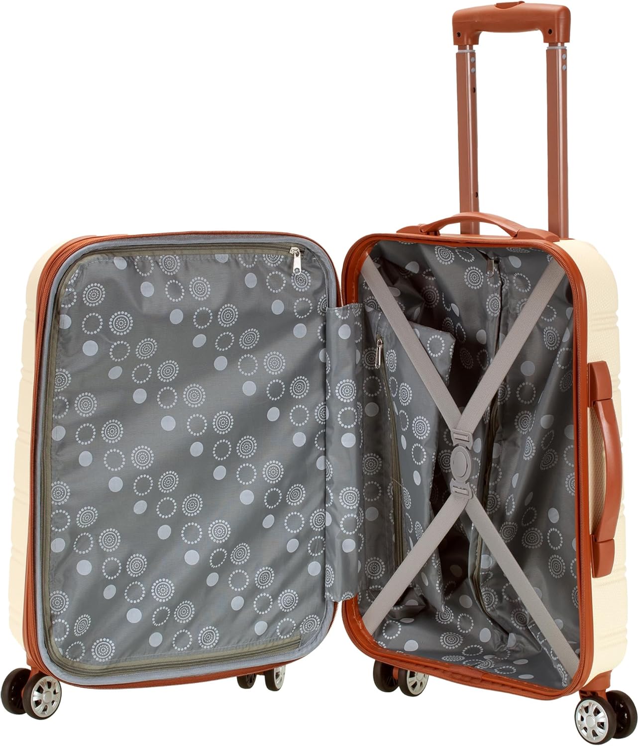 Rockland Melbourne Hardside Expandable Spinner Wheel Luggage, WHITE, Carry-On 20