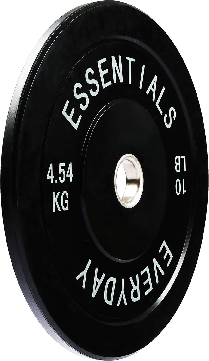 Signature Fitness Everyday Essentials Color Coded Olympic Bumper Plate Weight Plate w Steel Hub, Single, Black (NEWEE)