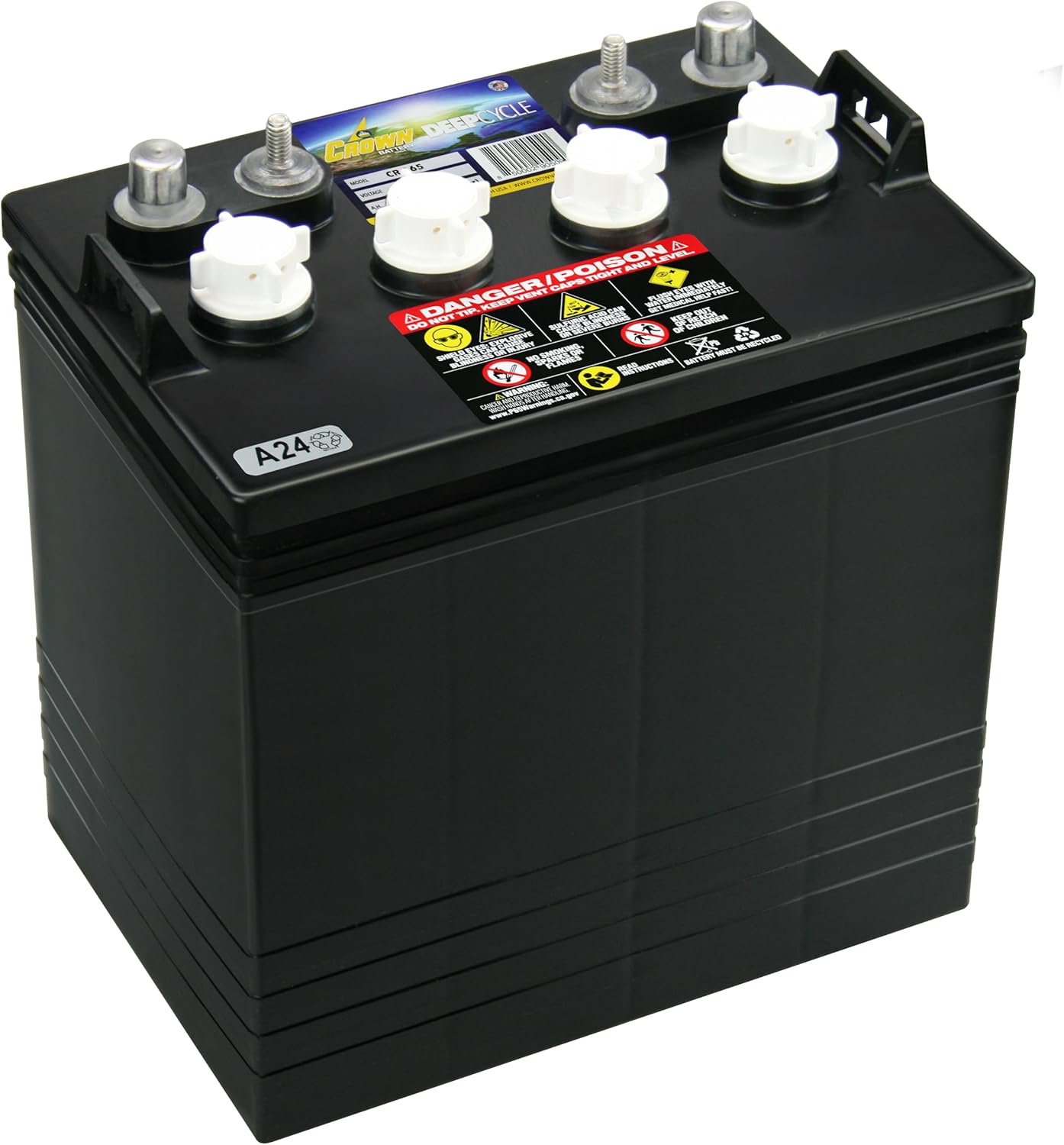Crown CR-165 8V Deep-Cycle Flooded Battery replaces Trojan T-875 X4