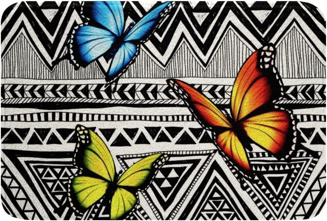 Feather Pastel Pink Tie Dye Trippy Boho Floral Psychedelic Door Entrance Mat Easy Clean Mat Outdoor Home Decor for Kitchen Bathroom Garage 16X24Inch