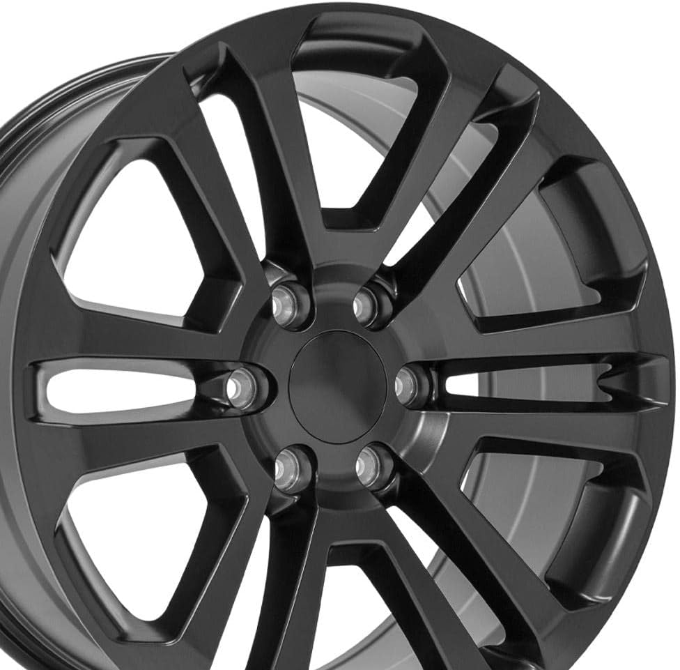 OE Wheels LLC 20 inch Rims Fits Chevy Silverado Tahoe Sierra Yukon Escalade CV99 Satin Black 20x9 CK158 Rim Hollander 4741 SET
