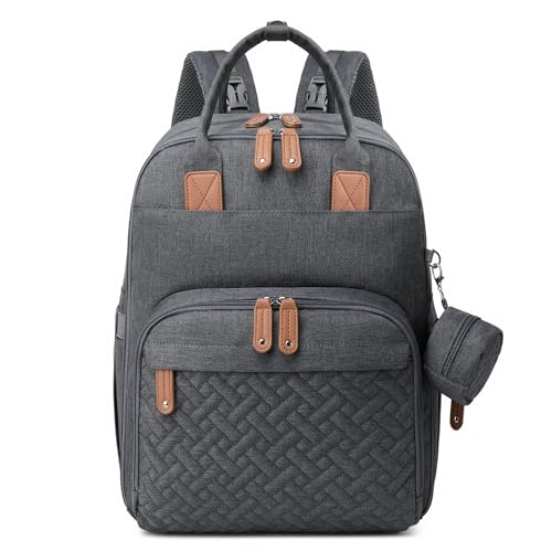 JOLLITO Diaper Bag Backpack - Multifunction Travel Backpack Maternity Baby Changing Bags, Diaper Changing Totes, Large Capacity, Waterproof and Stylish, Baby Registry Essential
