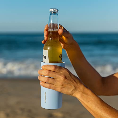 Hydrapeak 4-in-1 Insulated Bottle and Can Cooler - Fits 12 oz Slim Cans, Standard 12 oz Cans, and 12oz Beer Bottles | Stainless Steel Double Wall Vacuum Insulated Universal Can Cooler (Black Leopard)