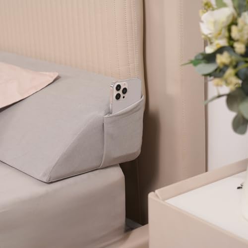 Aurako Full Size Bed Wedge Pillow Headboard Pillow Mattress Wedge Bed Gap Filler Triangle Memory Foam Wedges Body Positioners for Sleeping Body Lumbar Backrest Reading Bolster Pillow
