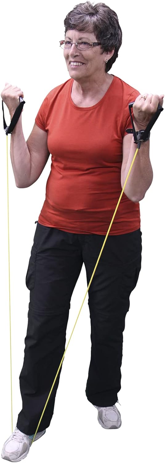 CanDo X-Lightweight Exercise Tube with Handles, 48 Inches, Rubber Latex, Yellow