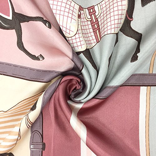 YOUR SMILE Silk Like Scarf Women's Fashion Pattern Large Square Satin Headscarf Headdress