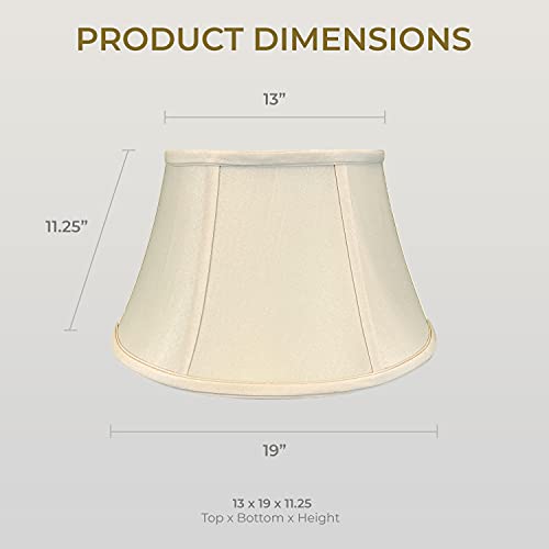 Royal Designs Shallow Drum Bell Billiotte Lamp Shade, Eggshell, 13 x 19 x 11.26 (BS-711-19EG)