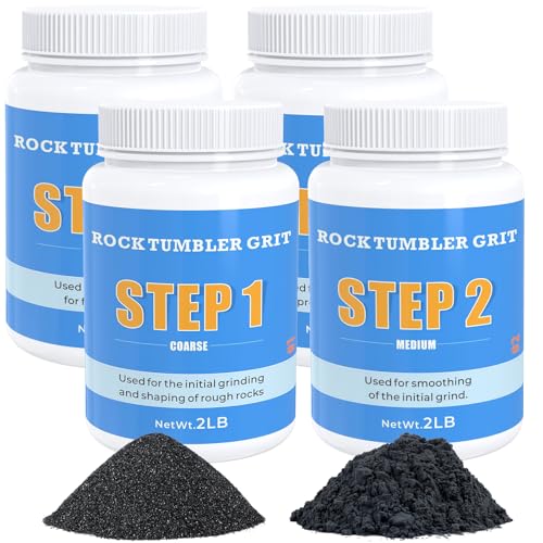 Rock Tumbler Grit Kit [6 Pounds], Polish Up to [40 lbs.] of Rocks, 4 Steps Polish Refill Media Kit, Compatible with Any Tumbler