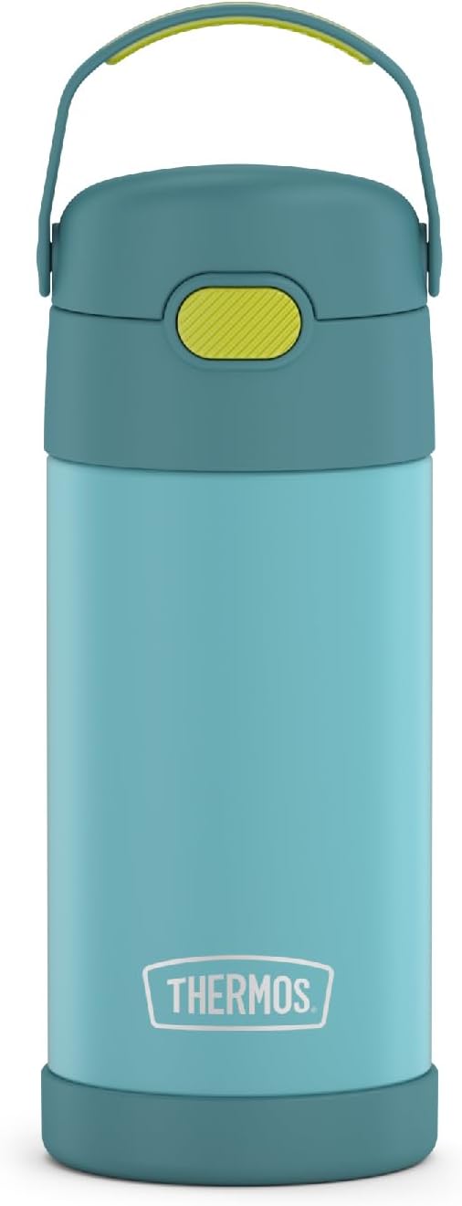 THERMOS FUNTAINER 12 Ounce Kids Insulated Water Bottles with Straw, Blue/Green and Purple/Pink