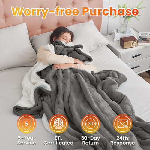 WOOMER Electric Heated Throw Blanket 50
