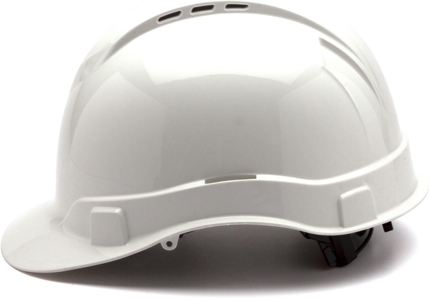 Pyramex Ridgeline Cap Style Hard Hat, Vented, 4-Point Ratchet Suspension, White