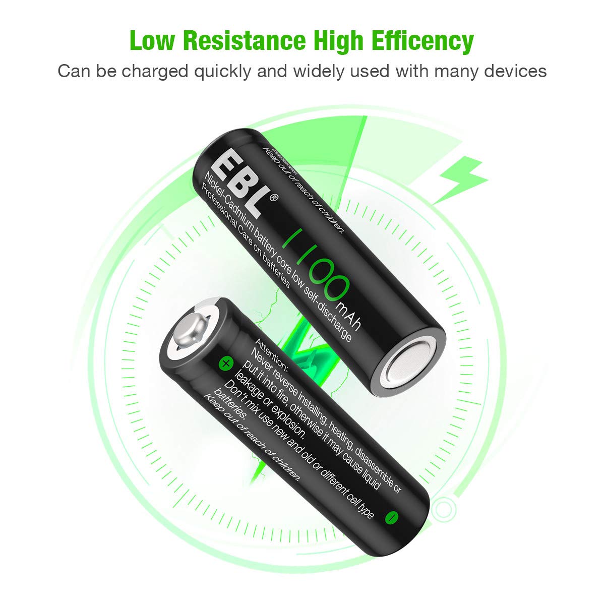 EBL AA Rechargeable Battery 1300mAH NIMH Batteries 12pcs and 1100mAh Rechargeable Batteries 8pcs Combo