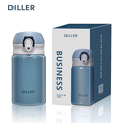 Diller Thermal Water Bottle - 10 Oz Mini Insulated Stainless Steel Bottle, Leakproof Cute Vacuum Flask, Perfect for Purse or Kids Lunch Bag, 12 Hours Hot & 24 Hours Cold (Pink, 10 oz)