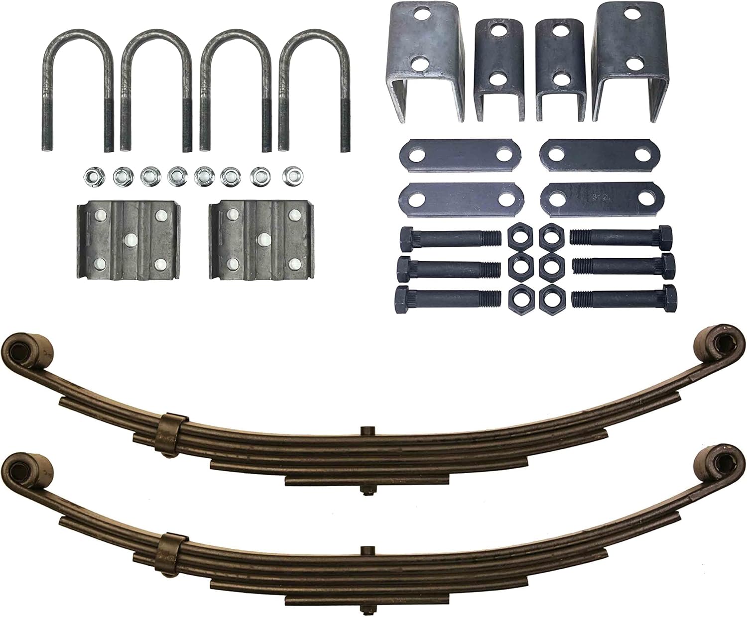 LIBRA 6000# 6K Single Trailer Axle Suspension Kit Leaf Spring/U-bolt/Hanger Kit