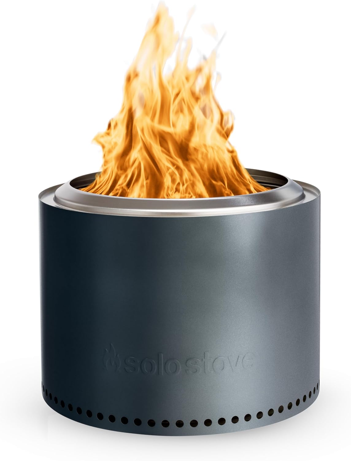 Solo Stove Bonfire 2.0, Smokeless Fire Pit | Wood Burning Fireplaces with Removable Ash Pan, Portable Outdoor Firepit - Ideal for Camping, Stainless Steel, H: 14 in x Dia: 19.5 in, 20 lbs (Gunmetal)