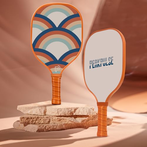 Pickleball Paddles,USAPA Approved Fiberglass Pickle Ball Set of 2/Premium Wood Pickleball Paddle Set of 4,Retro Pickleball Rackets 2 Pack,Graphite & Fiberglass Hybrid Face,Large Sweet Spot