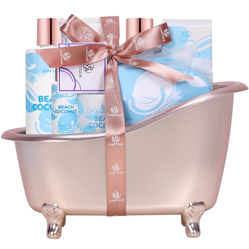 Gift Baskets for Women, Spa Gifts for Women, Spa Luxetique 8 Pcs Gifts for Women, Luxury Bath Sets, Self Care Kit with Bubble Bath, Body Oil, Scented Candle, Birthday Gifts for Her (Lavender)