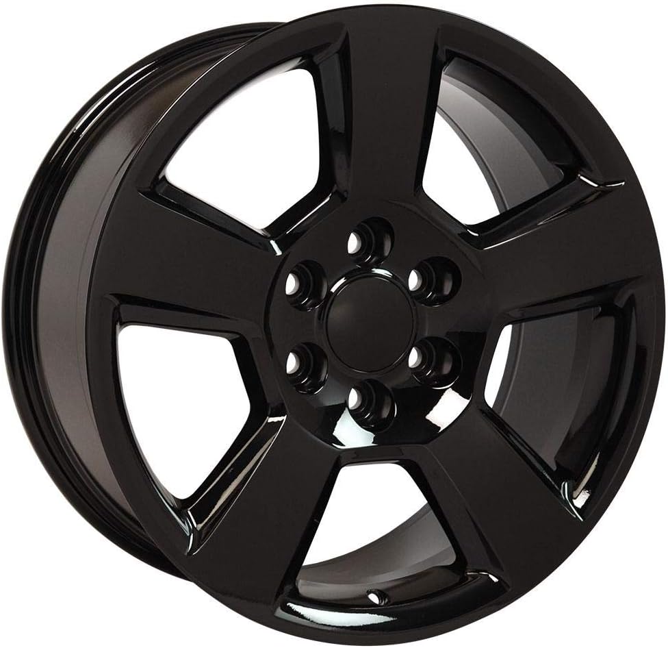 OE Wheels LLC 20 inch Rims Fits Chevy Silverado Tahoe Sierra Yukon Escalade CV76 20x9 Rims Gloss Black SET