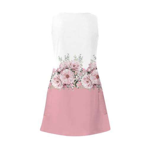 Womens 2024 Summer Dresses Sleeveless Beach Vacation Outfits A-Line Swing Casual Sundress with Pockets