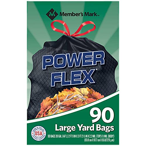Member's Mark 39 Gallon Power Flex Drawstring, 90 Count(Pack of 1)
