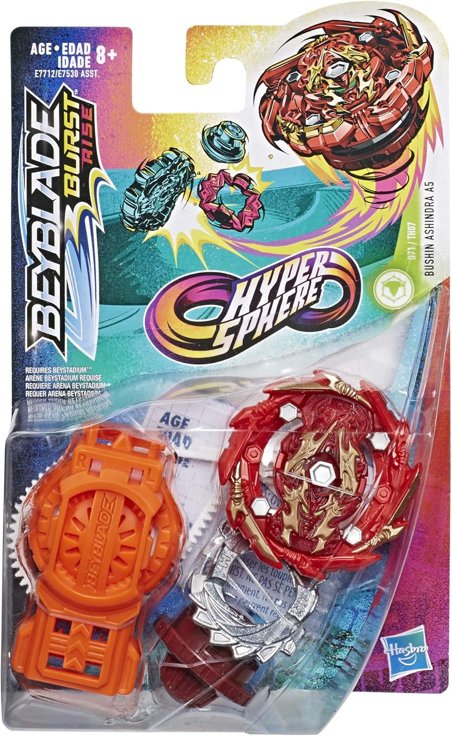 Beyblade Burst Rise Hypersphere Bushin Ashindra A5 Starter Pack - Defense Type Battling Top Toy and Right/Left-Spin Launcher Ages 8 and Up