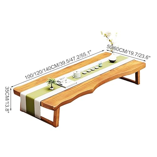 Japanese Floor Table Wooden Coffee Table Tatami Tea Table Breakfast in Bed Serving Tray Table Vintage Kotatsu Table Dining Table Low Table for Sitting on The Floor 140x60x35cm(140x60x35cm)